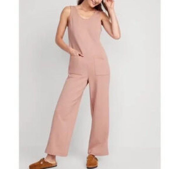 Old Navy Blush Sleeveless Jumpsuit Marled Fleece Coastal Plain Size Large L